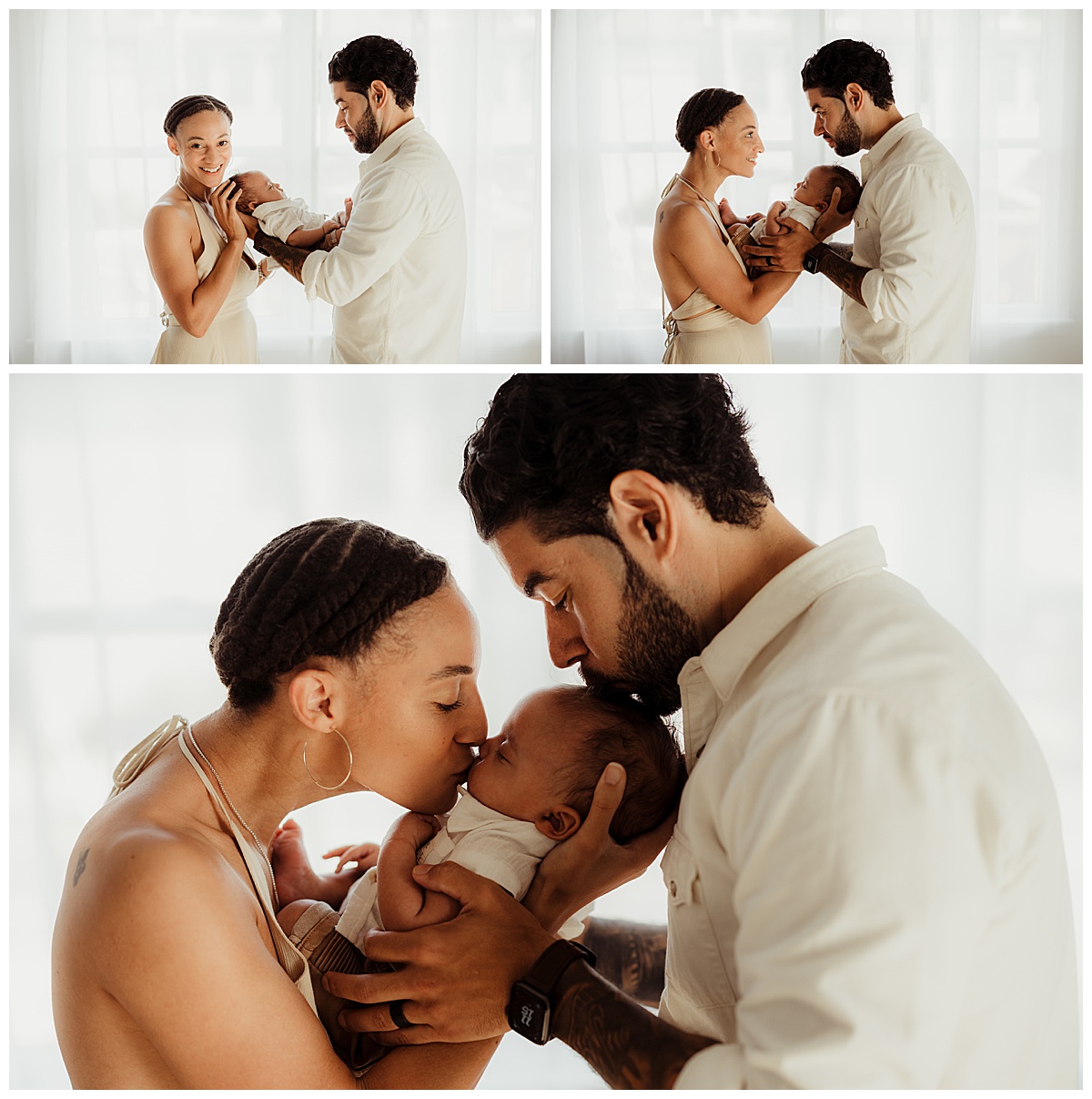 Mom and dad hold their baby for Norma Fayak Photography