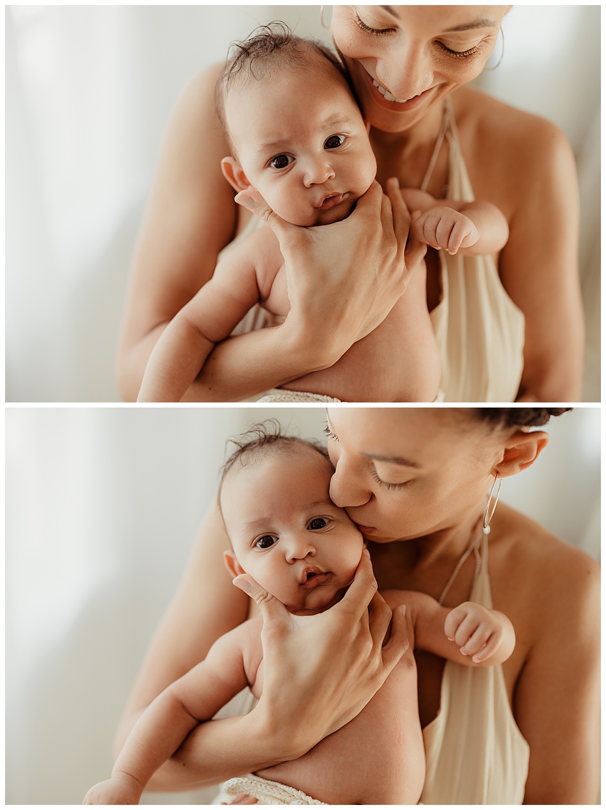 Mom holds little one during their Lifestyle Newborn Session