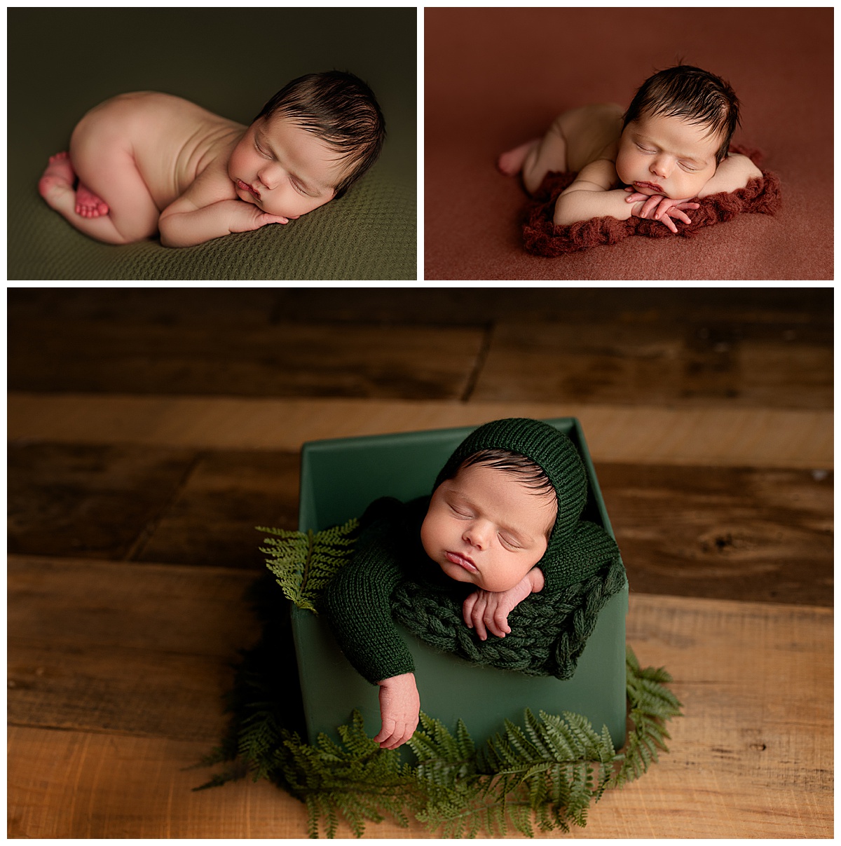 Young infant lays in newborn wrap for Norma Fayak Photography