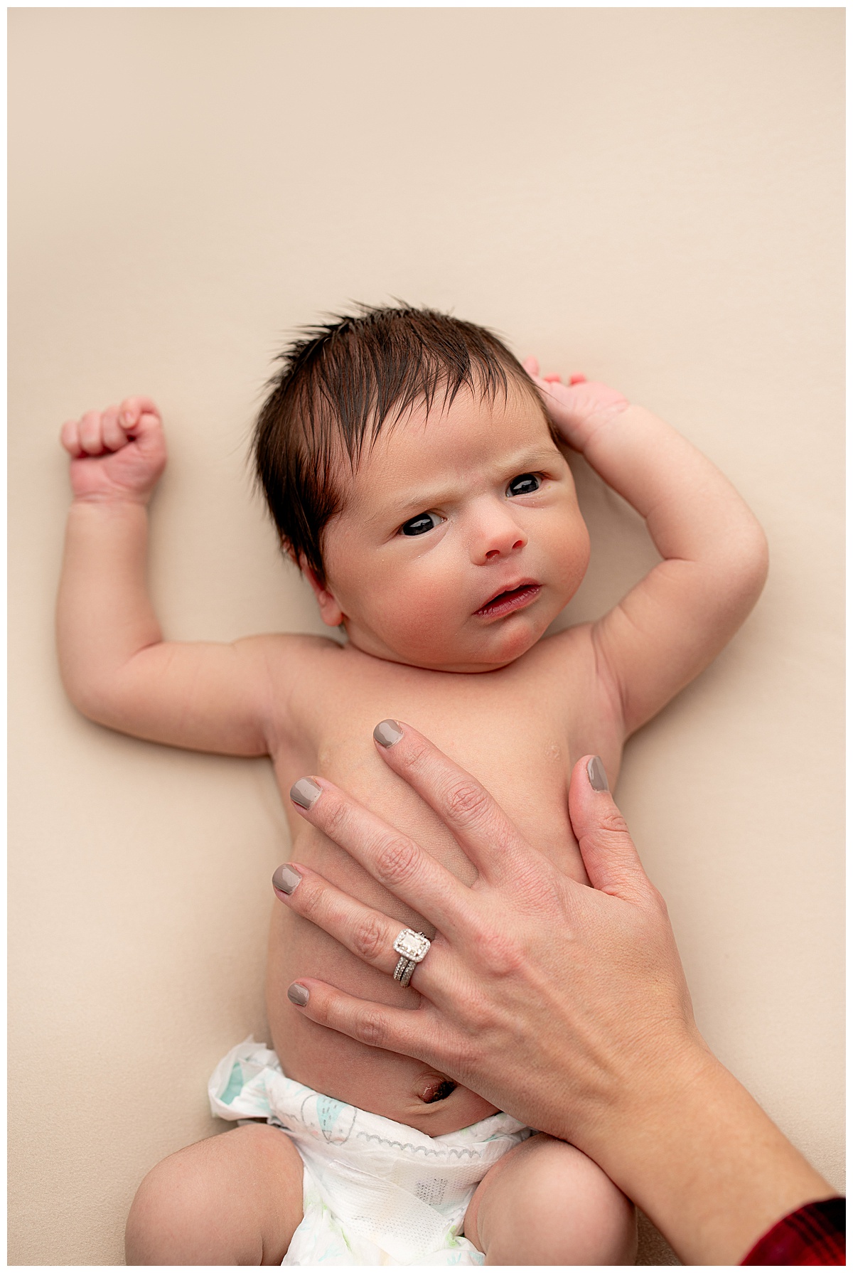 Tiny baby smiles for Virginia Newborn Photographer
