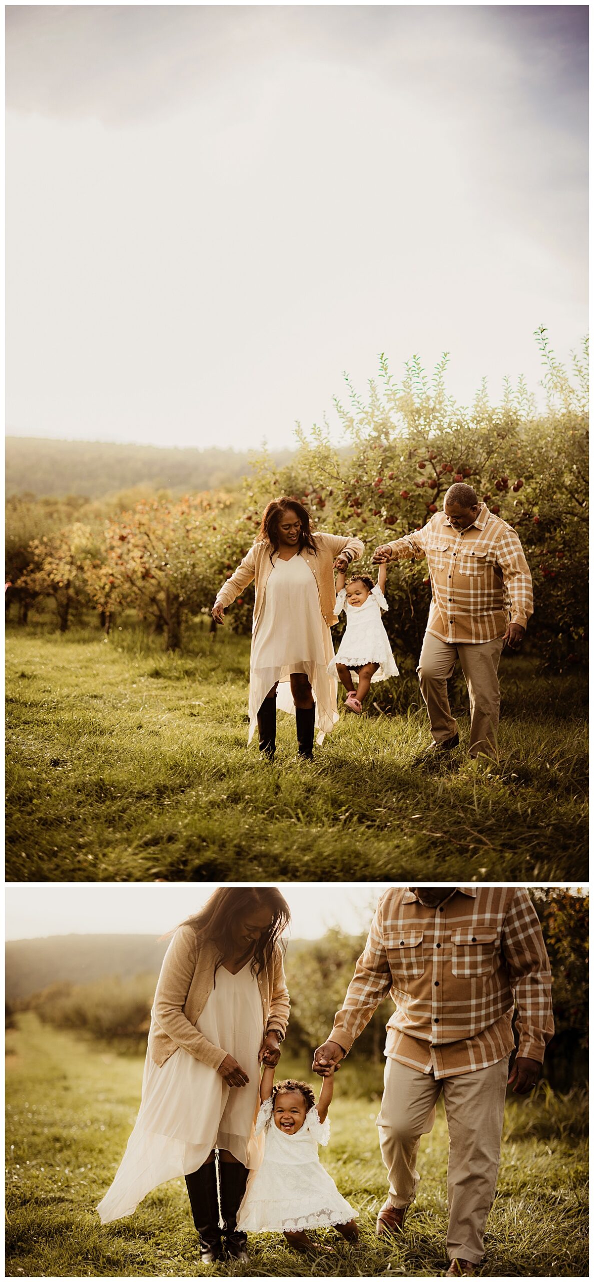 Parents play with daughter together for Virginia Family Photographer 