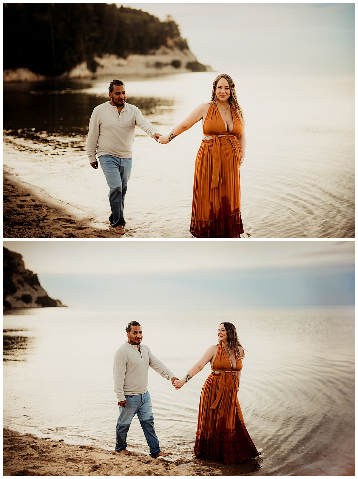 Parents walk together hand in hand for Virginia Maternity Photographer