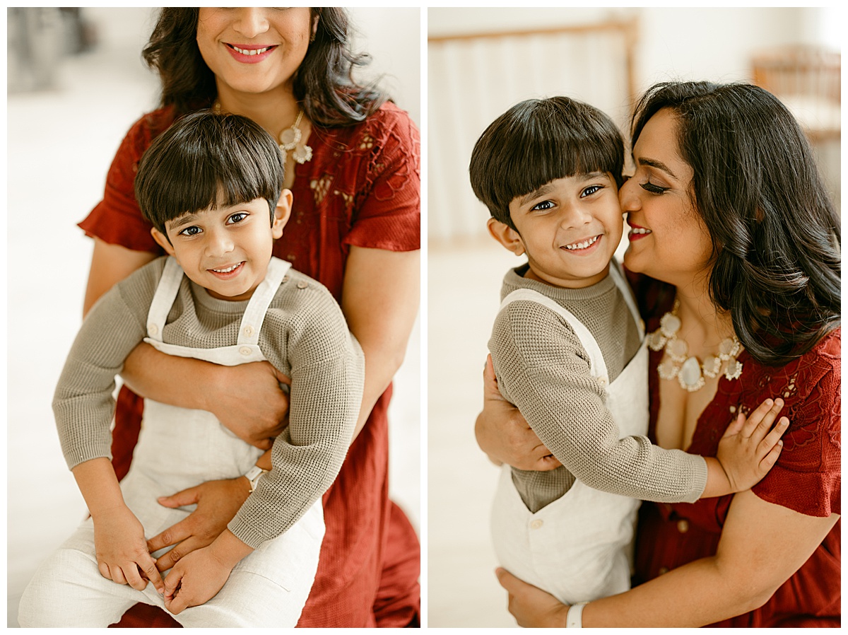 Mother and son share a tender moment together for Virginia Family Photographer