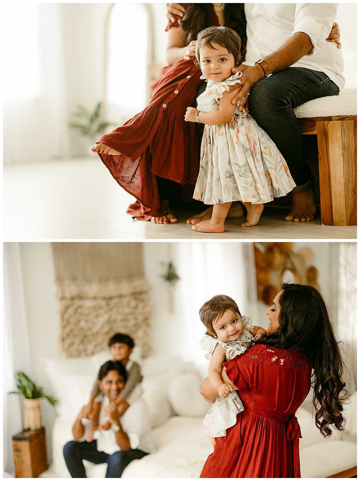 Mom dances and plays with children for Virginia Family Photographer