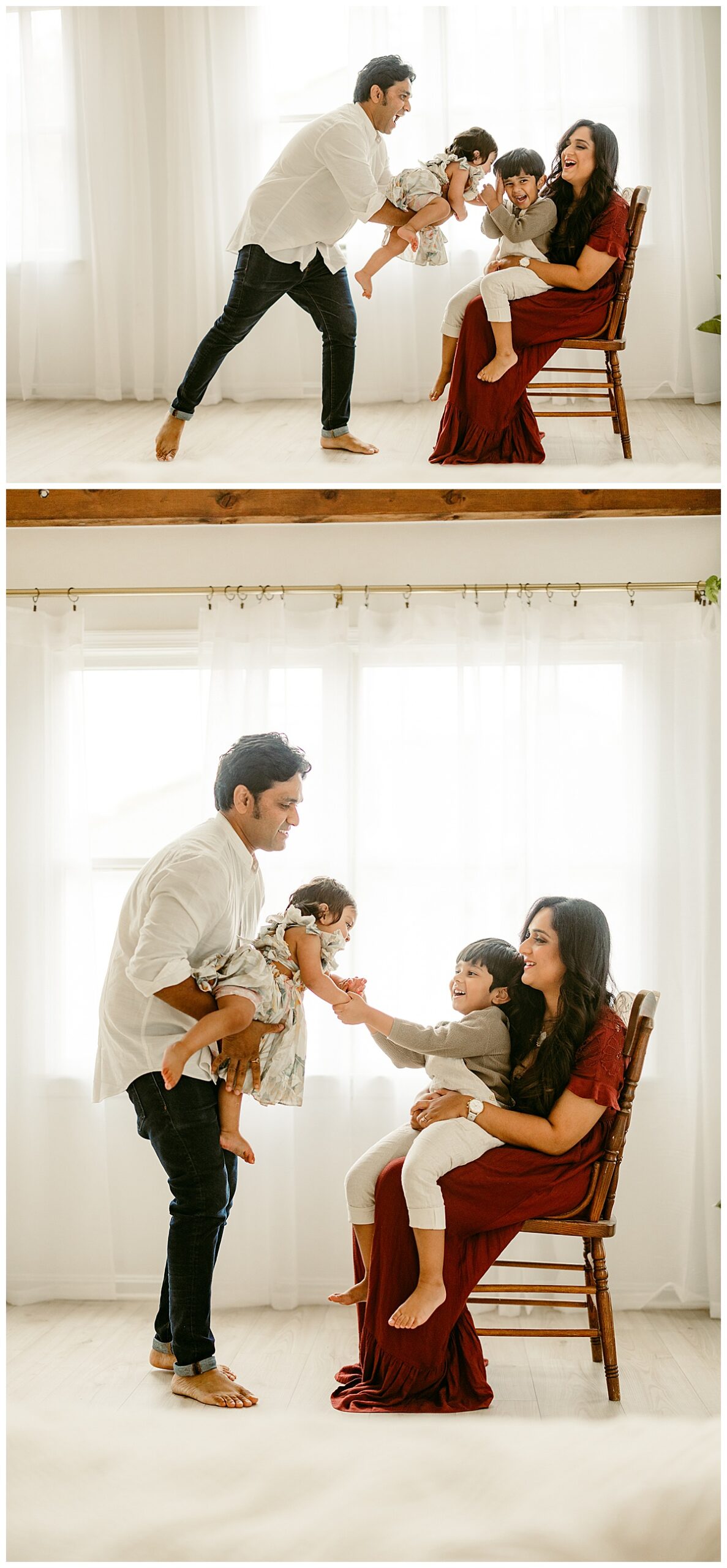 Parents play with their children for Virginia Family Photographer