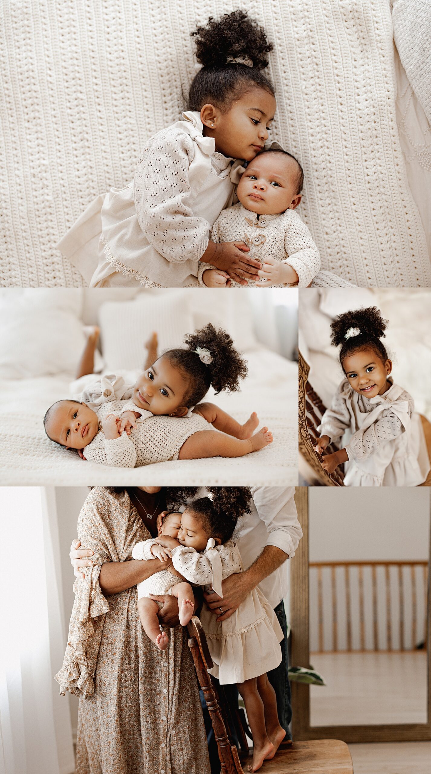 family cuddle baby together during their Lifestyle Newborn Session