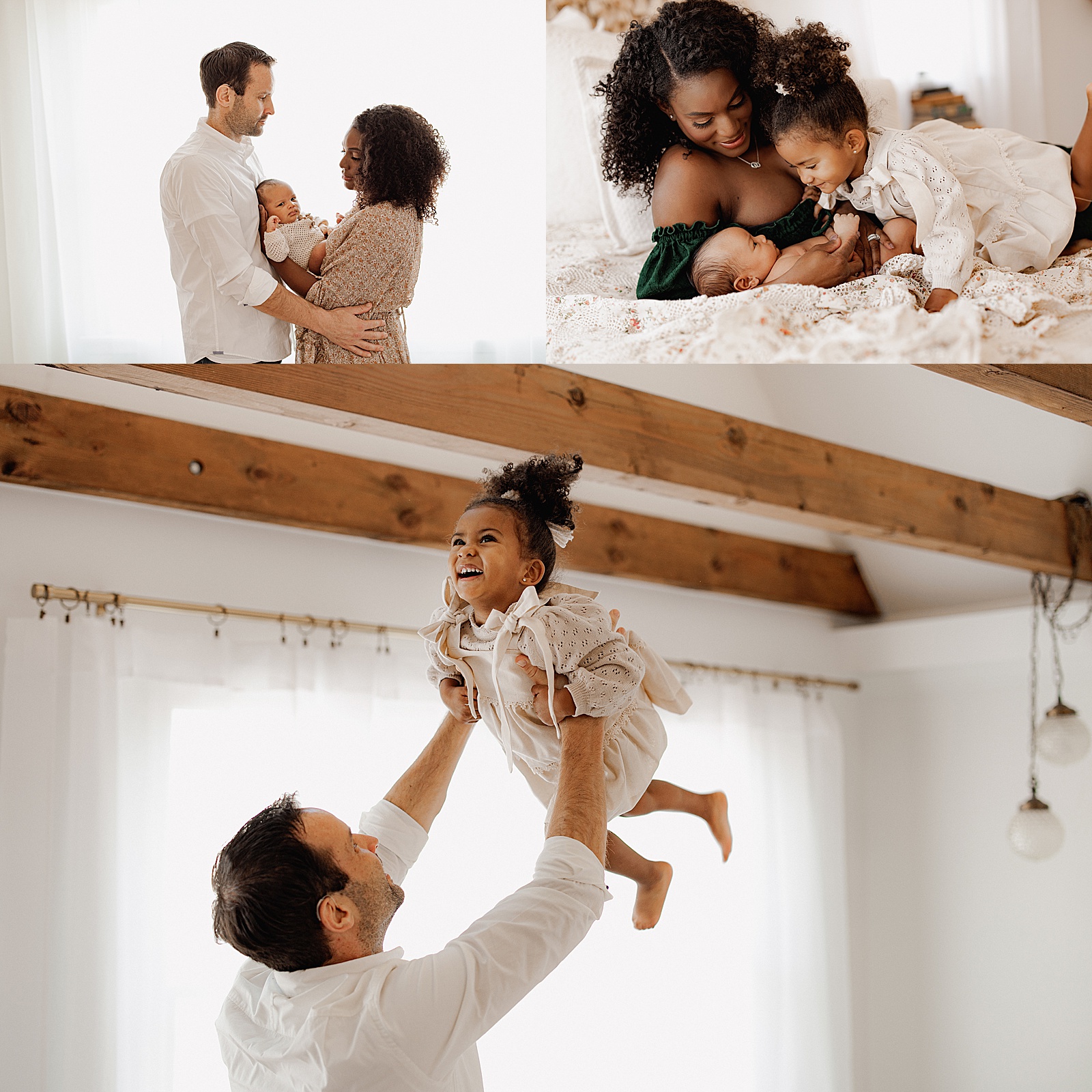 Mom and dad dance and sing with baby for Lifestyle Newborn Session