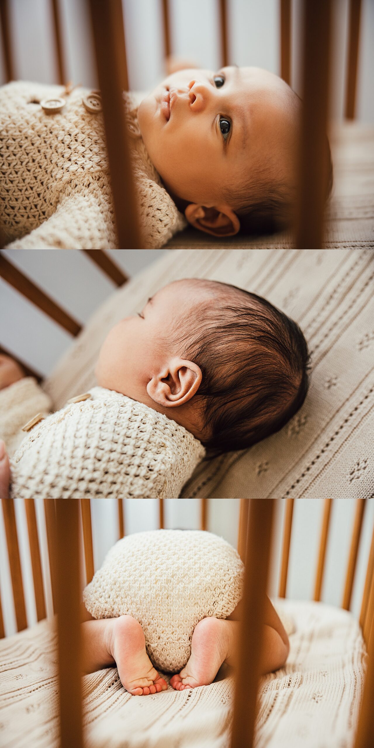 Baby lays in bassinet for Norma Fayak Photography