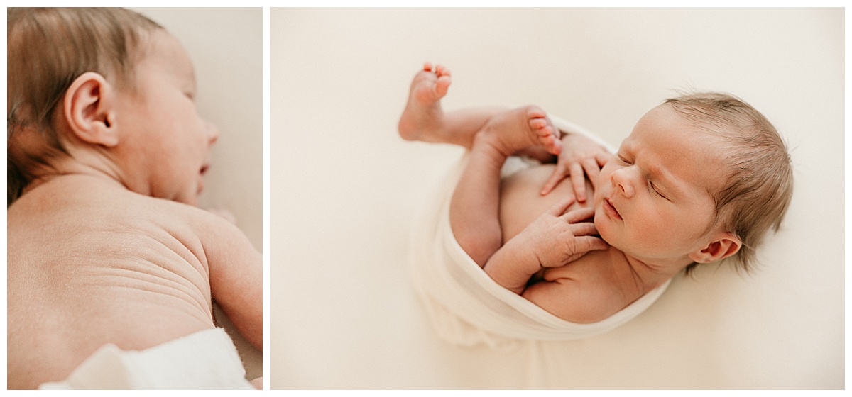Newborn baby wrapped up for Norma Fayak Photography